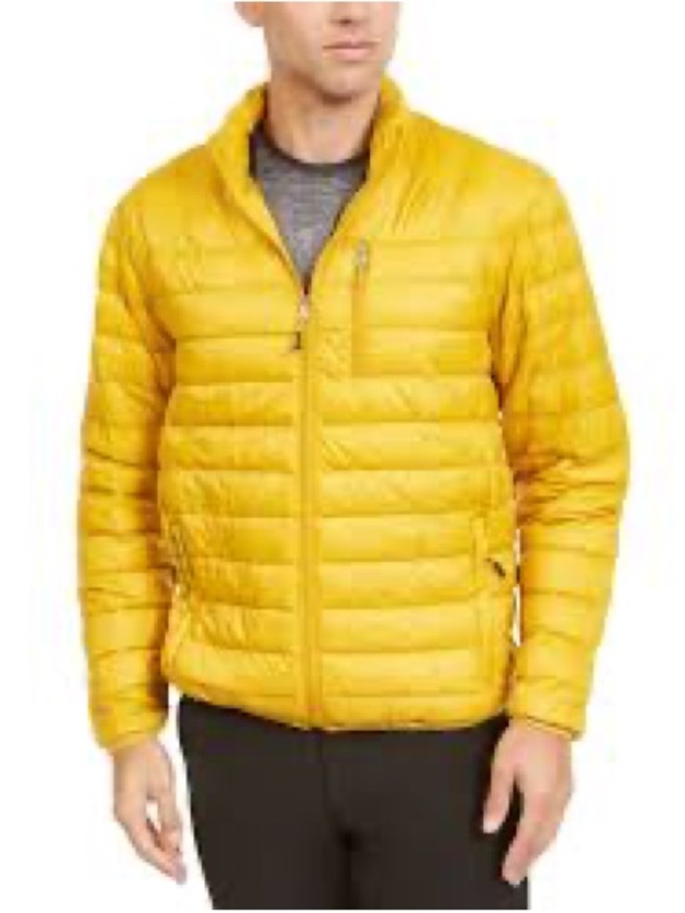 Hawke & Co Men's Yellow Lightweight Packable Puffer Jacket